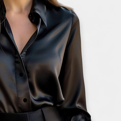 Satin shirt with collar