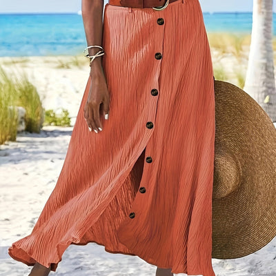 Sheer midi skirt with ripped detail