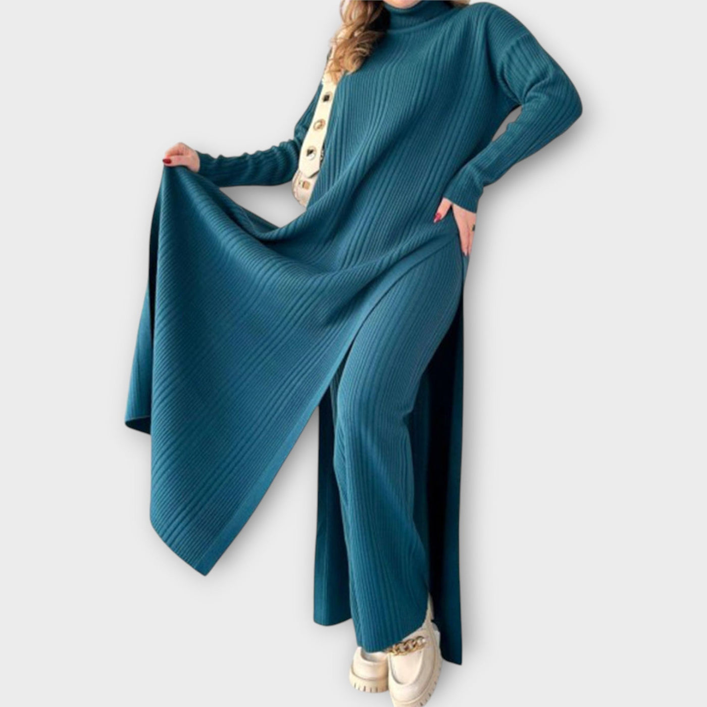 Knitted maxi dress with a loose cut