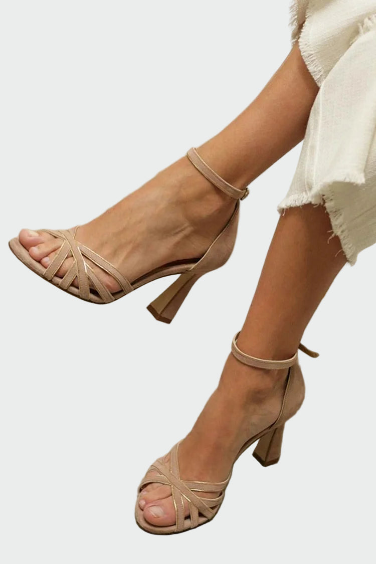 Strappy block heel sandals
