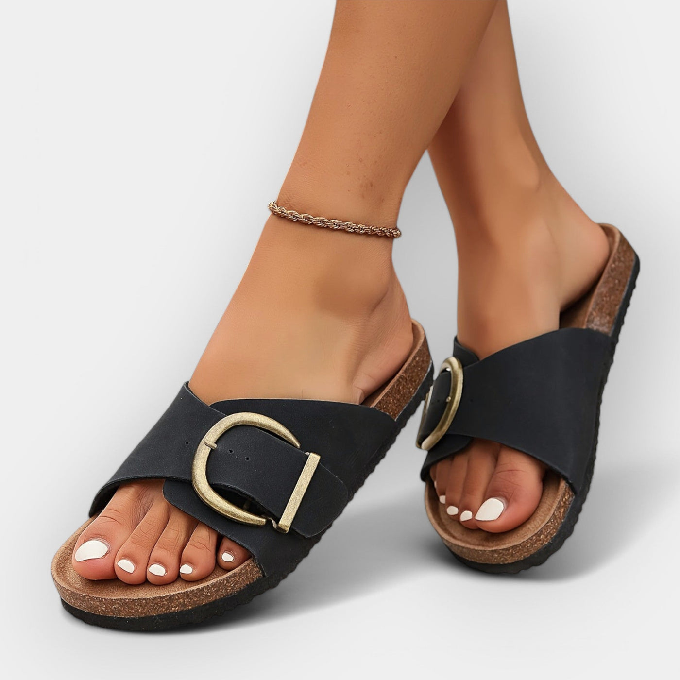 Anatomic sandals with a summery finish