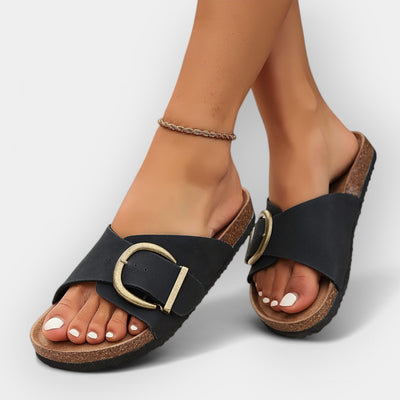 Anatomic sandals with a summery finish