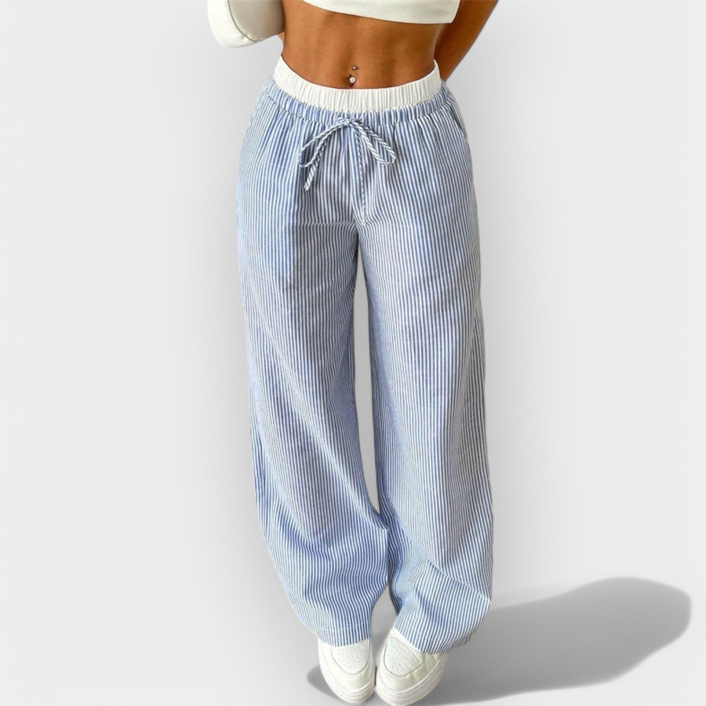 Wide striped trousers