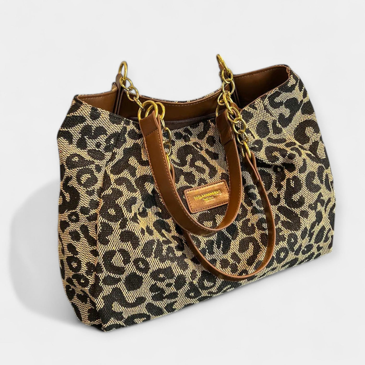 Animal print shoulder bag
