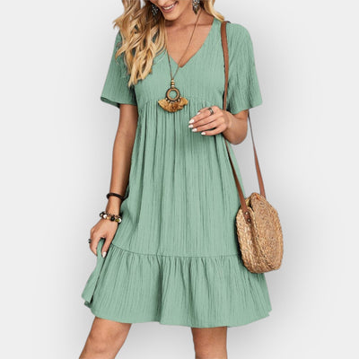 Midi dress with V-neck