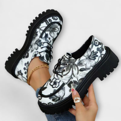 Floral print loafers