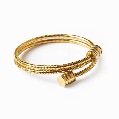 Golden coiled bracelet