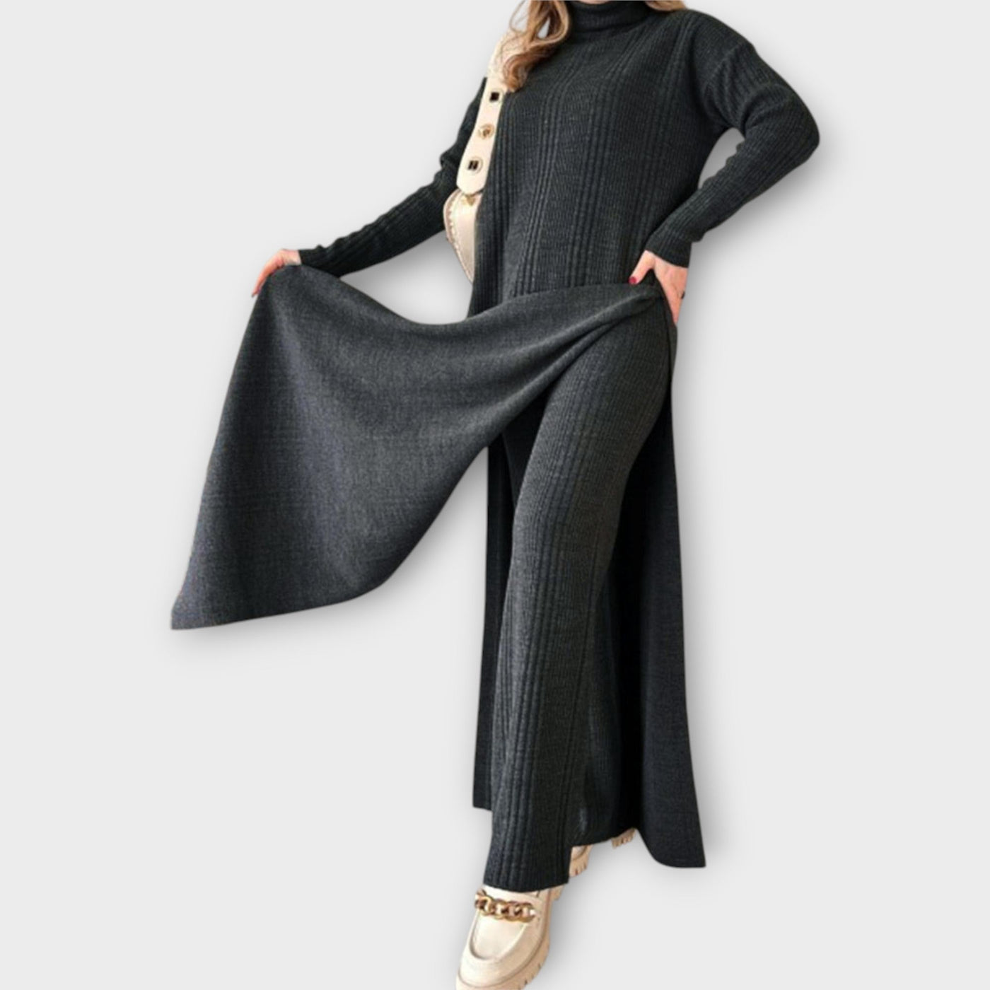 Knitted maxi dress with a loose cut