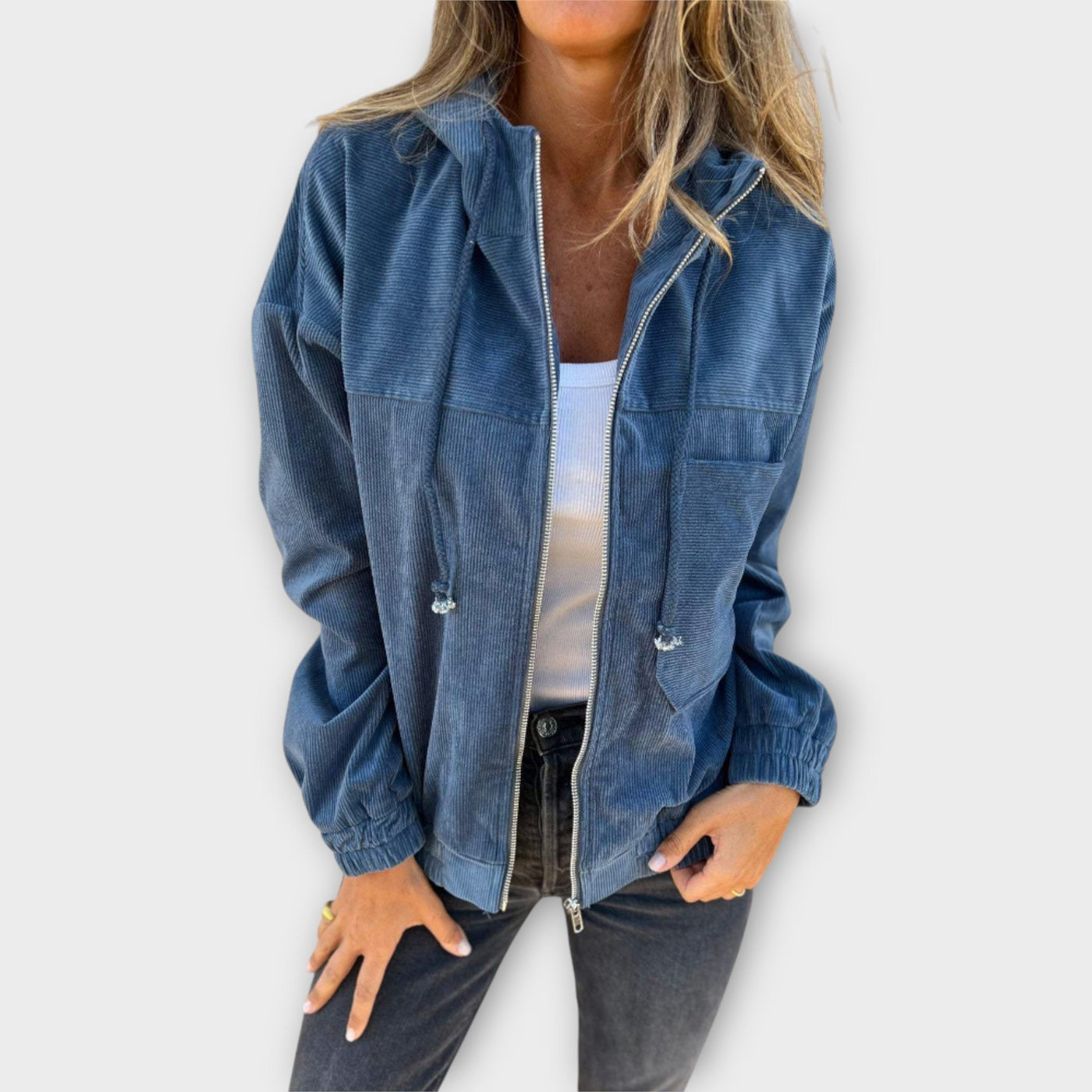 Hooded zip-up jacket