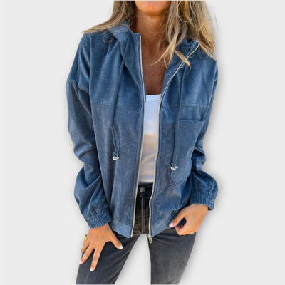 Casual zip-up hooded jacket