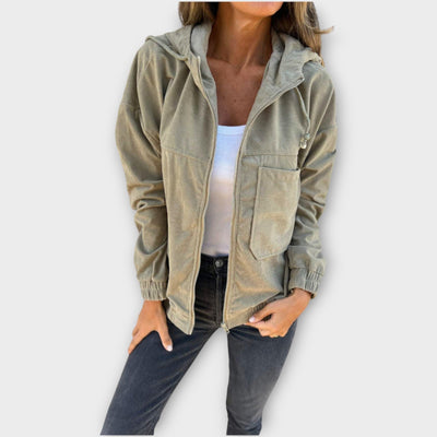 Casual zip-up hooded jacket