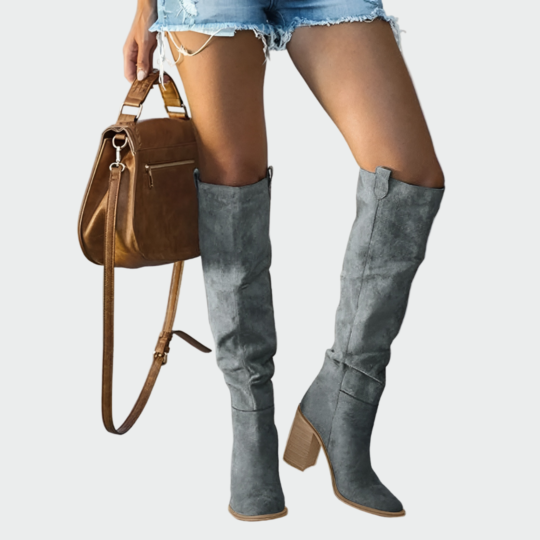Suede knee-high boots