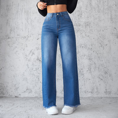 High-rise jeans with wide legs