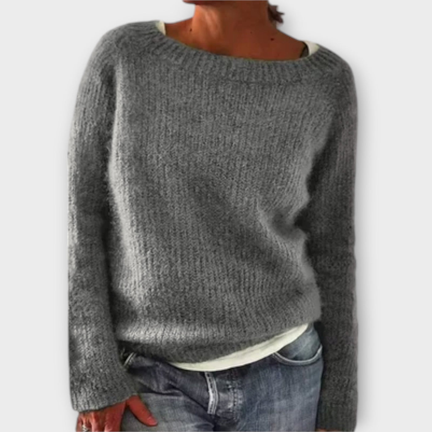 Knitted sweater with minimalist design