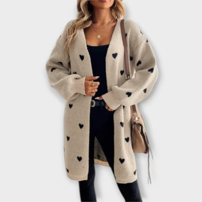 Heart-pattern cardigan