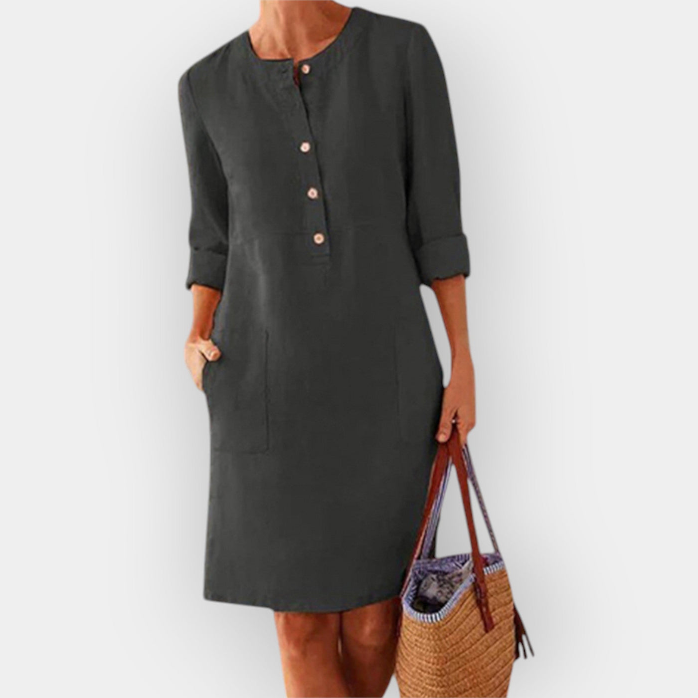 Elegantly simple cotton midi dress