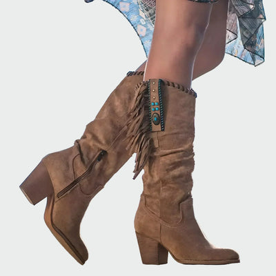 Comfortable leather cowgirl boots