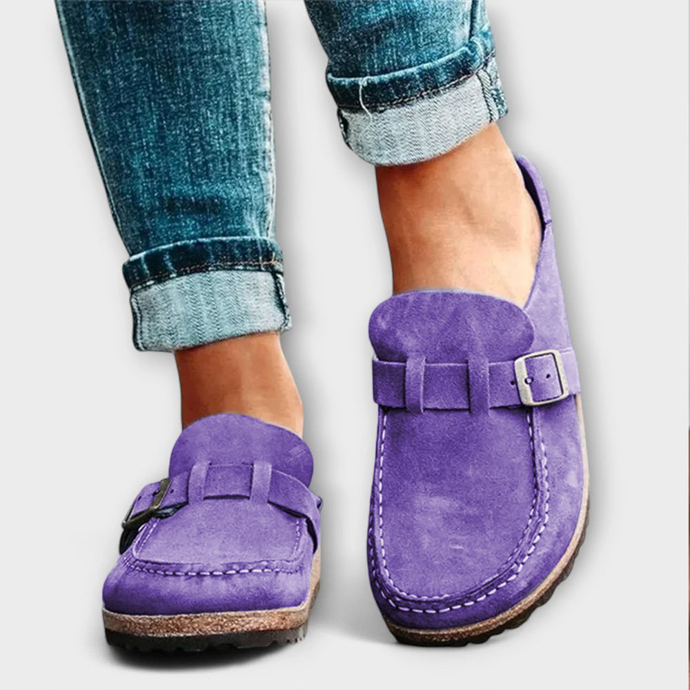 Comfort Buckled Suede-Look Loafers
