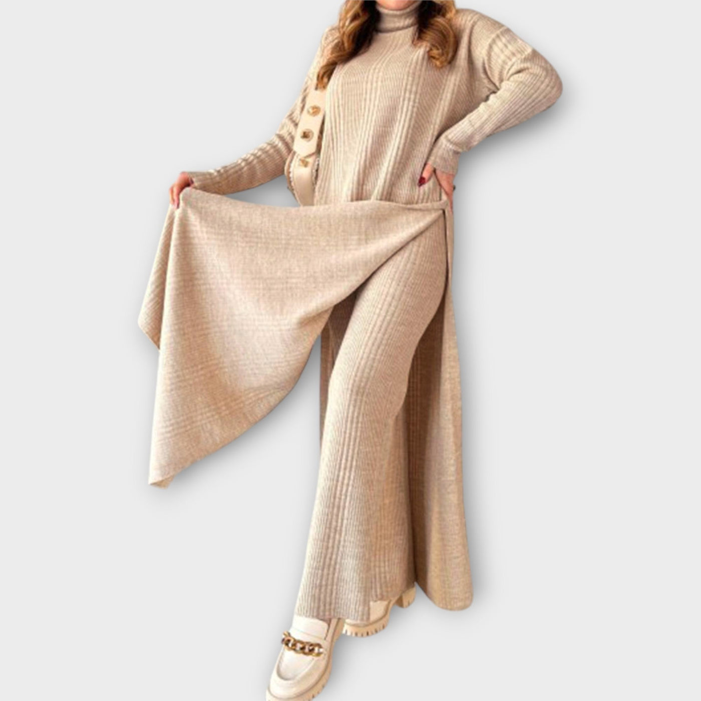 Knitted maxi dress with a loose cut