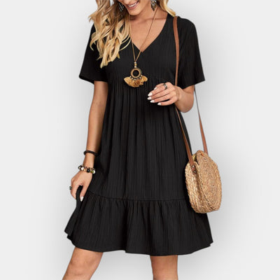 Midi dress with V-neck
