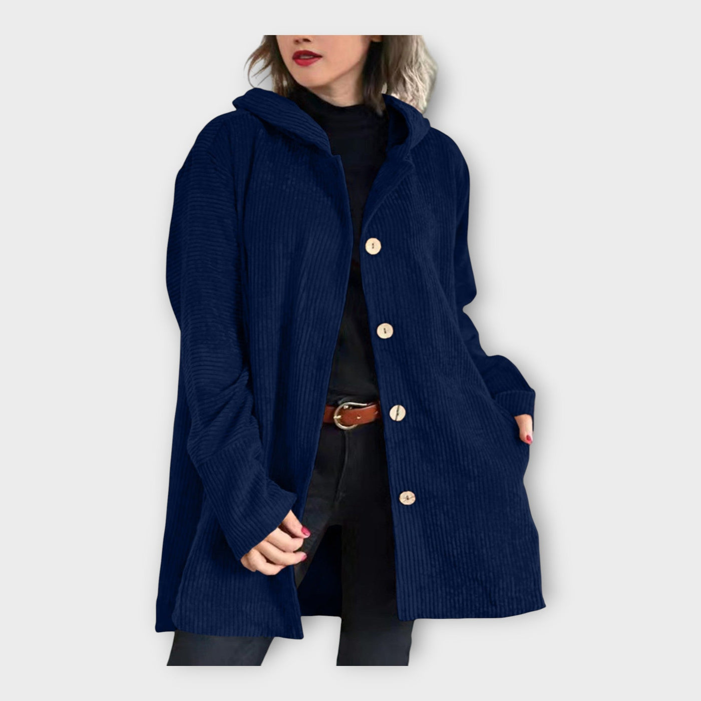 Long casual hooded jacket