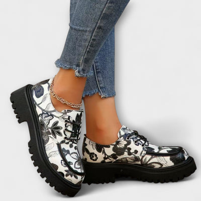 Floral print loafers