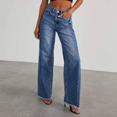 High-waisted Straight Fit Jeans