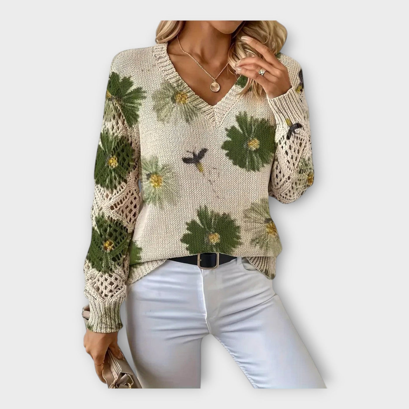 Knitted plus with lace details