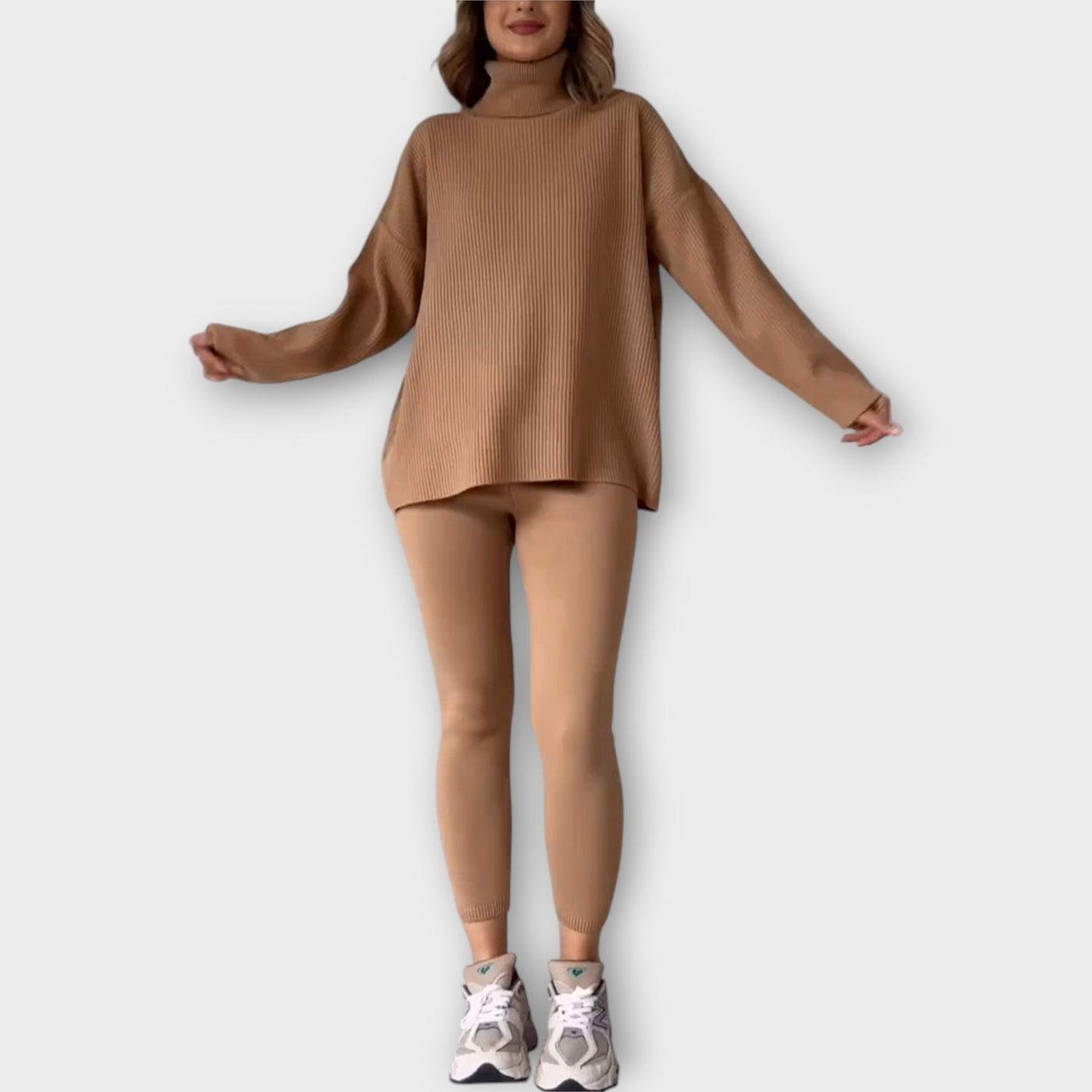 Knitted set with a modern aesthetic