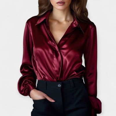 Satin shirt with collar