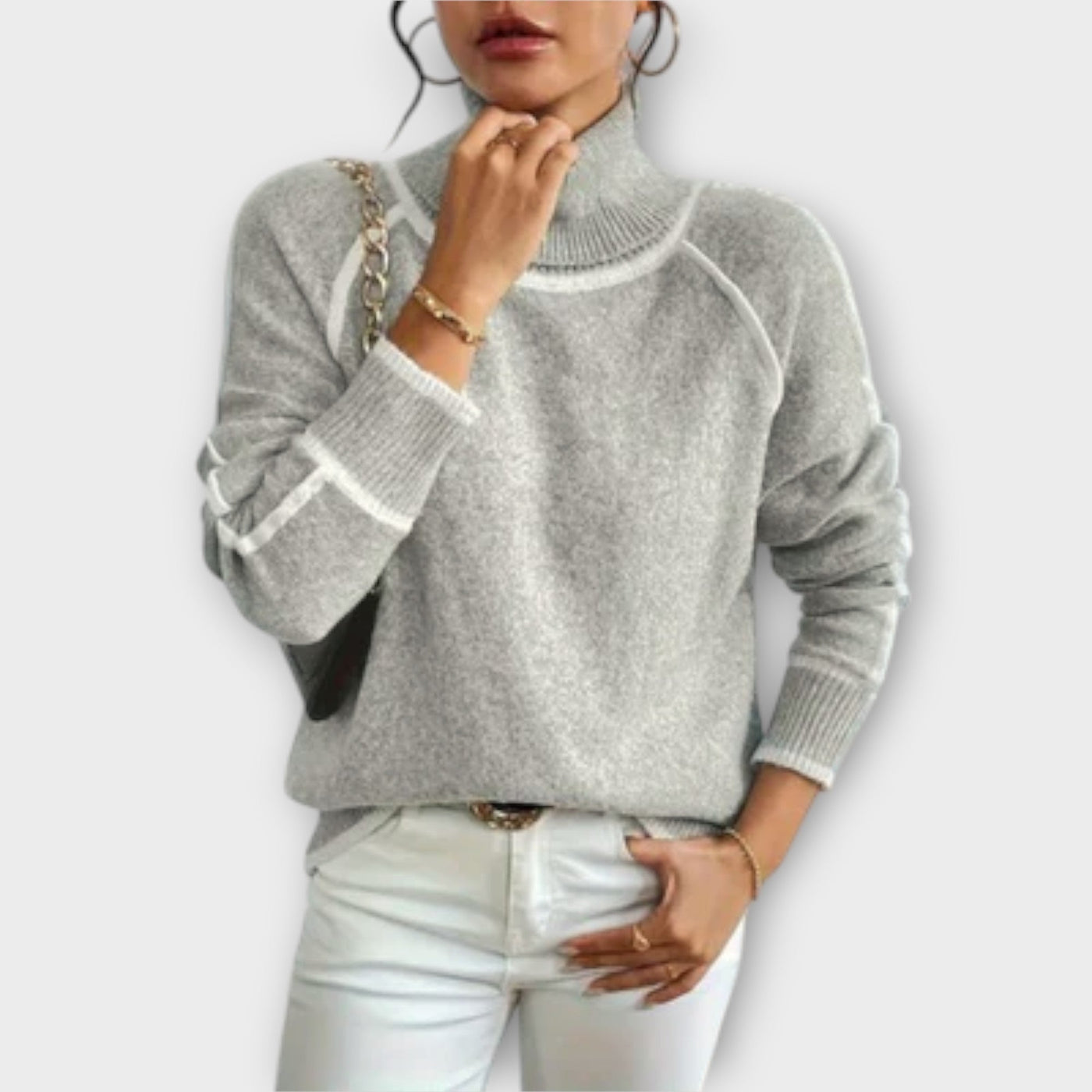 Comfortable sweater with high neck