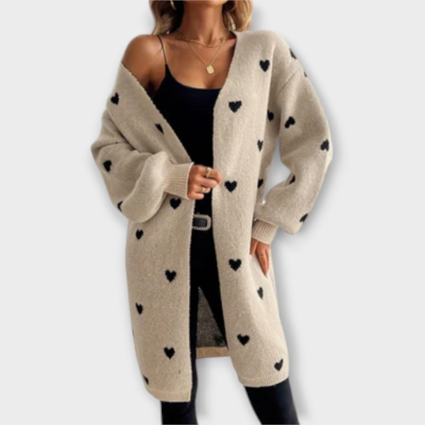 Heart-pattern cardigan