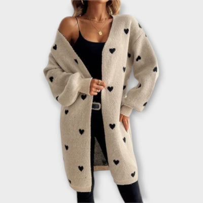 Heart-pattern cardigan