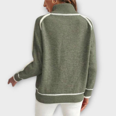 Luxurious olive knitted sweater