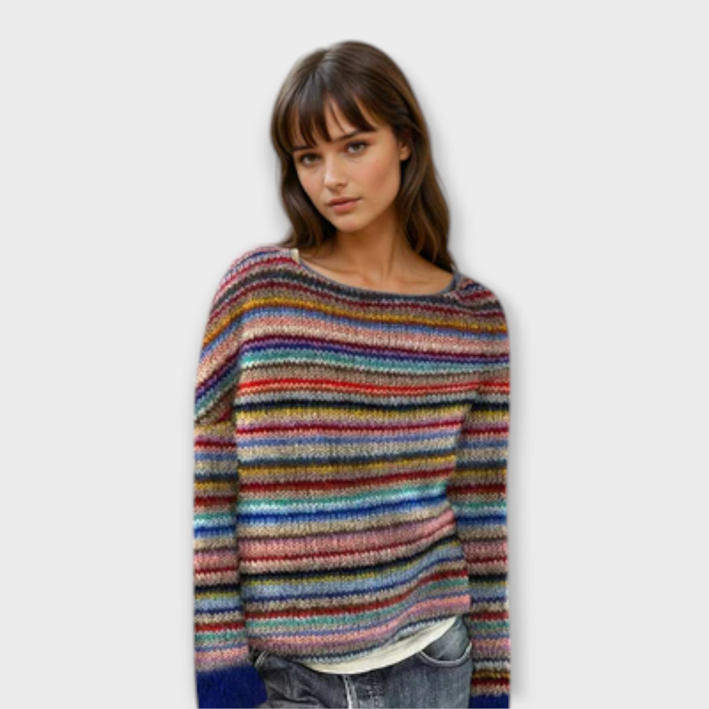 Loose and comfortable striped sweater