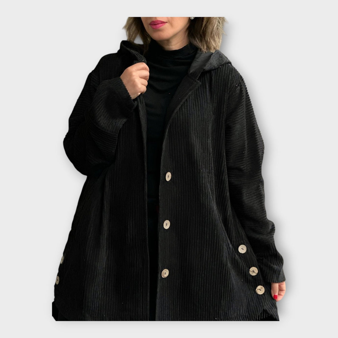 Long casual hooded jacket