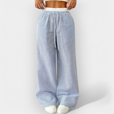 Wide striped trousers