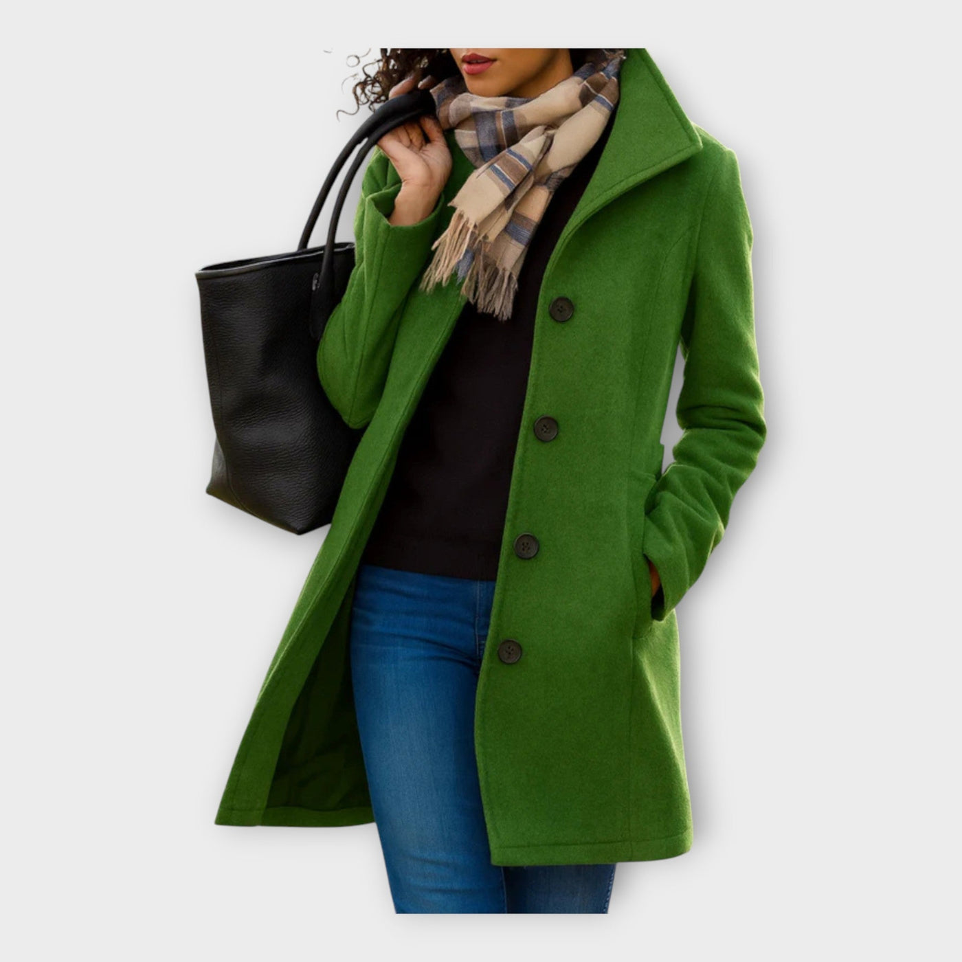 Elegant wool coat with buttons