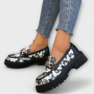 Floral print loafers