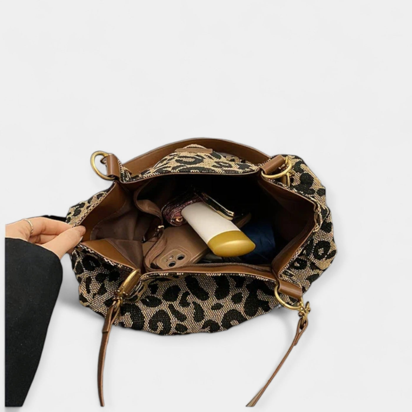 Animal print shoulder bag