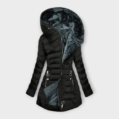 Puffer Jacket with Plush Faux Fur Lining