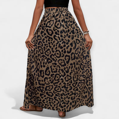 Leopard print midi skirt