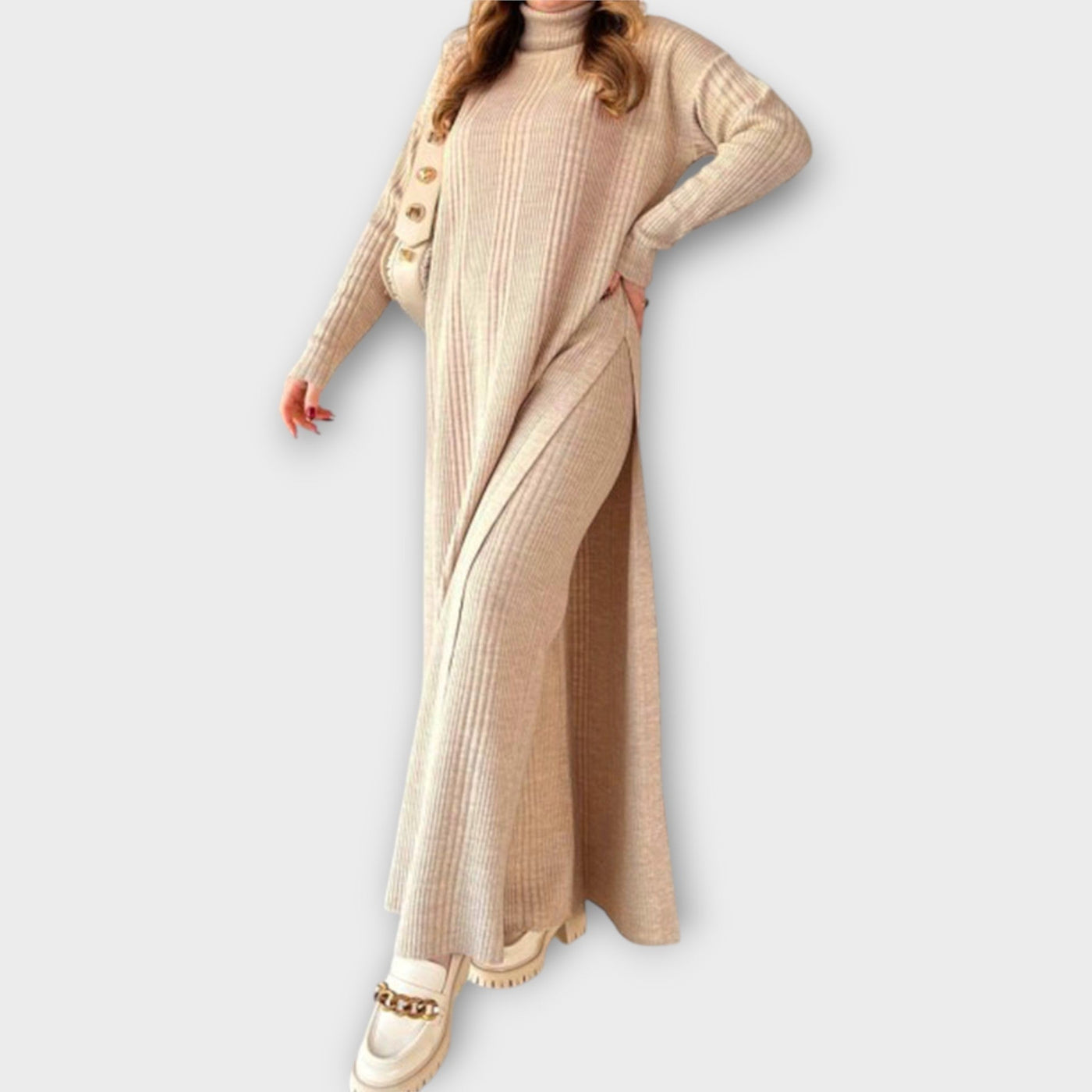 Knitted maxi dress with a loose cut