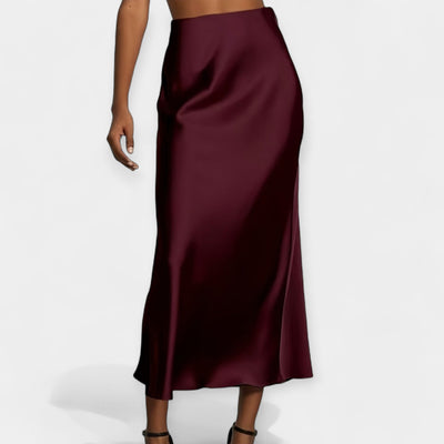 High-waisted midi skirt