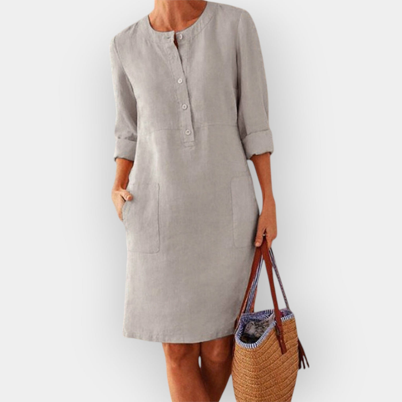 Elegantly simple cotton midi dress
