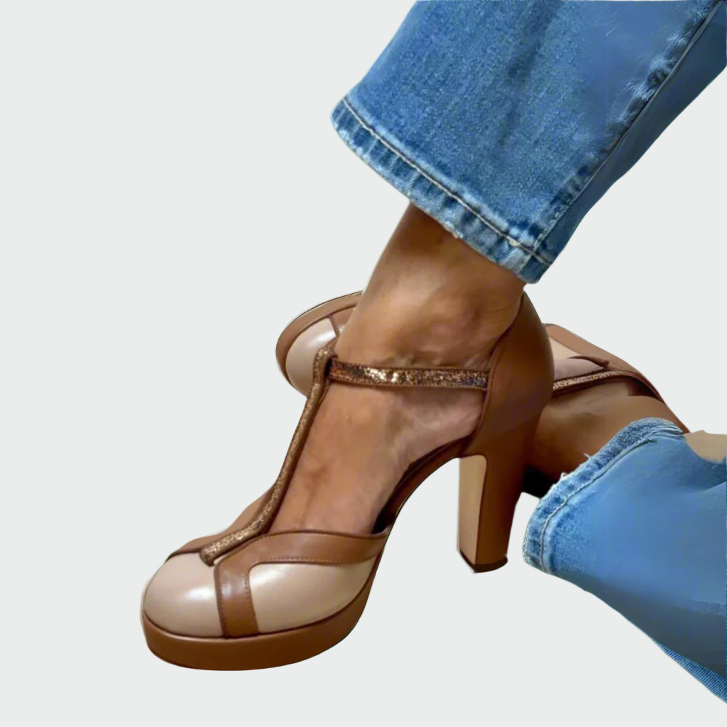 Retro T-strap heels