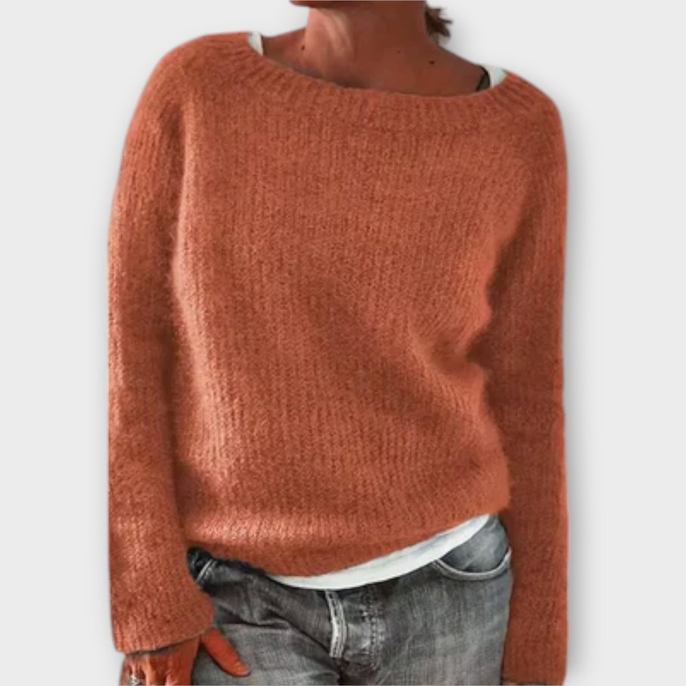 Knitted sweater with minimalist design