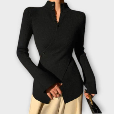 Elegant slim-fit knitted T-shirt