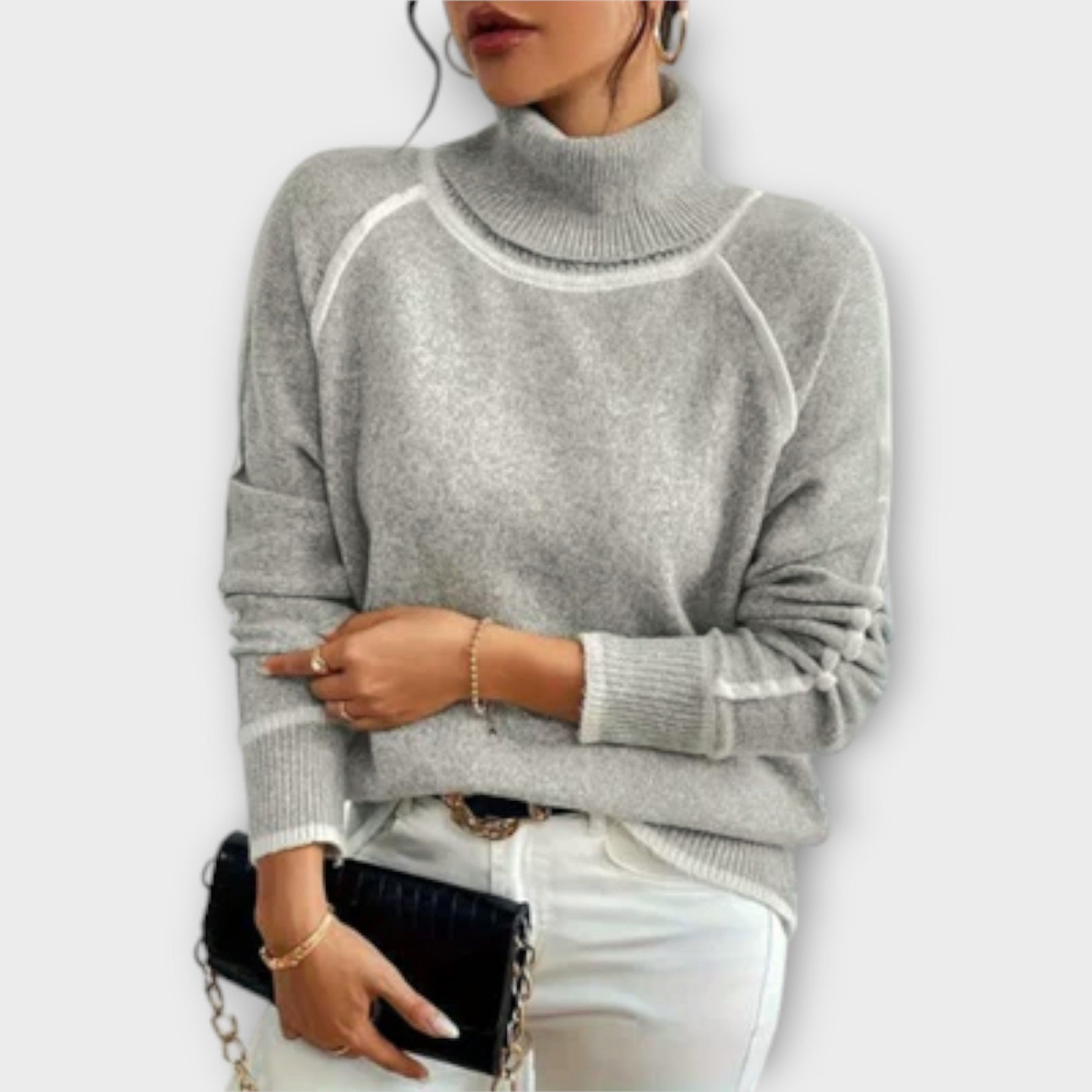 Comfortable sweater with high neck