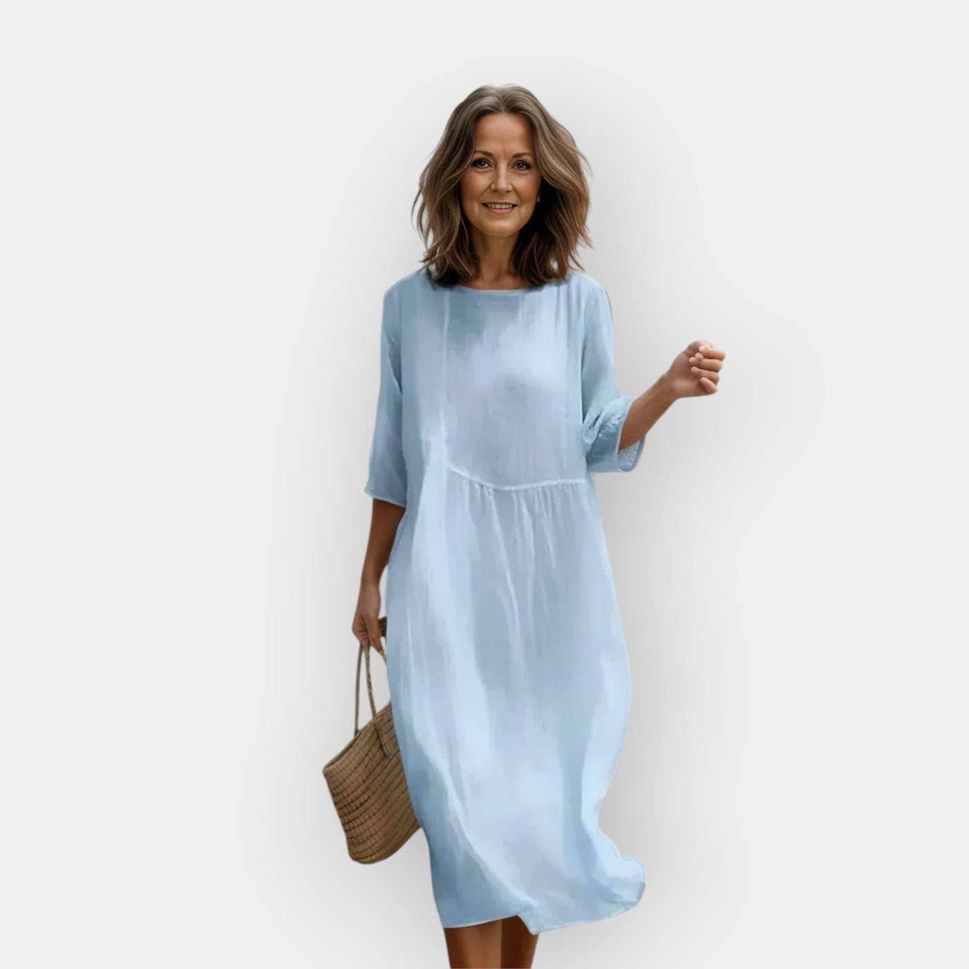 A dress with flattering coverage in the tummy area